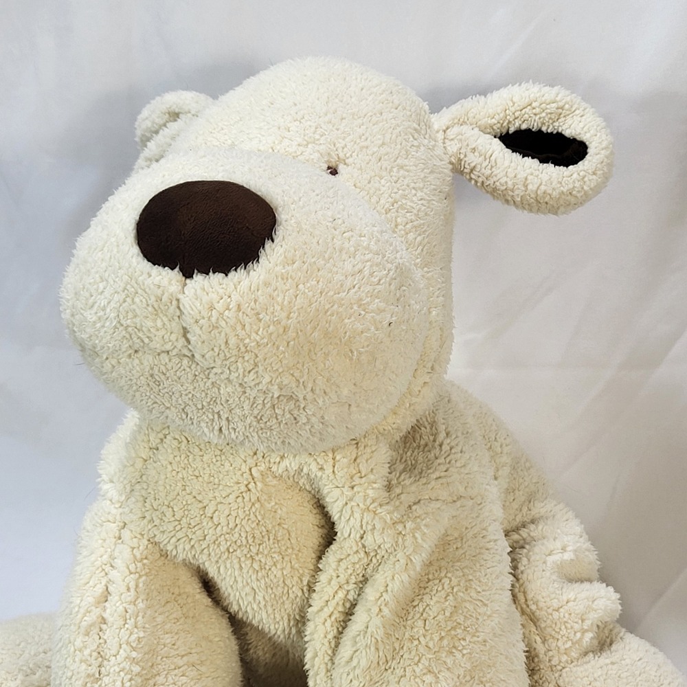 Pottery Barn Kids PBK Cream Sherpa Puppy Dog Plush Stuffed Animal 17" Floppy